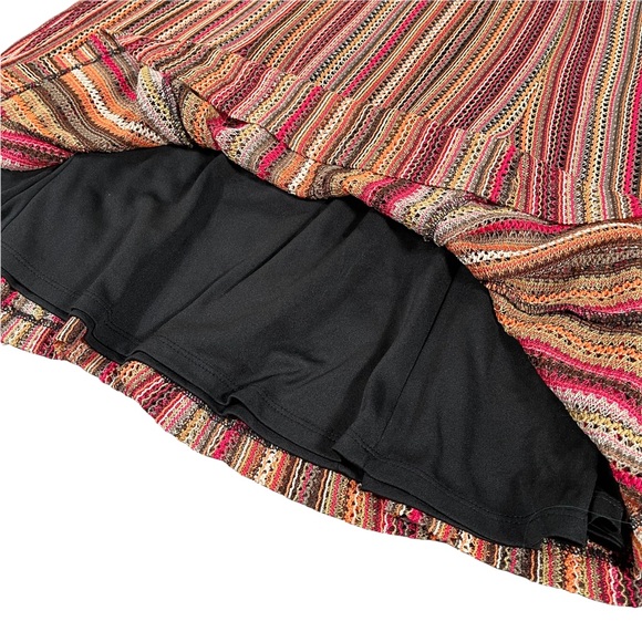 Downeast size Xl multi-colored striped ruffle skater circle style mini skirt EUC - Picture 4 of 10